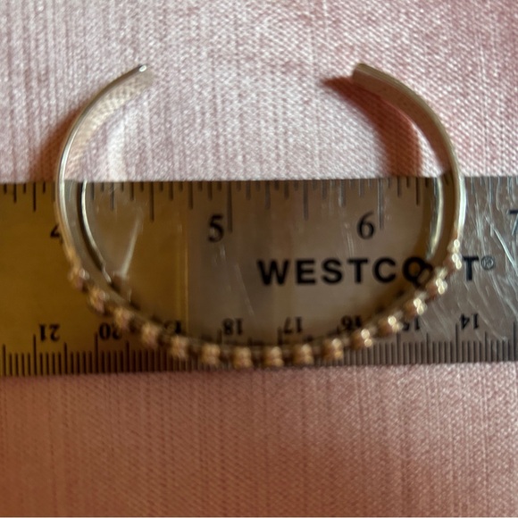 Vintage ZUNI Native American Needlepoint Sterling Bangle~15 Stones~Hammered side - Picture 10 of 10